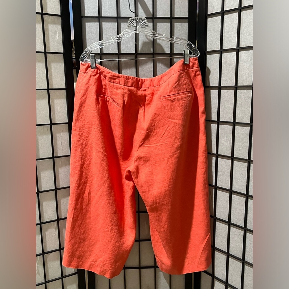 Rafaella Coral Linen vintage Wide-Leg CAPRIS Pants women SIZE 16W - Picture 5 of 9